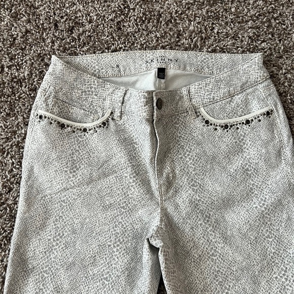 Gorgeous WHBM Grey Leopard Skinny Crop Jeans/Pants 8 - Picture 5 of 7